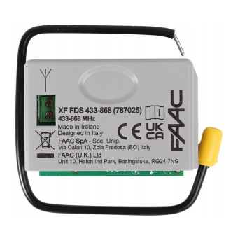 Radio Odbiornik 2-kanałowy Moduł Radiowy FAAC XF FDS 433Mhz - 868Mhz
