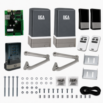 Zestaw do bramy skrzydłowej DEA KIT GEKO/X | 24V | do 2×3 m | NET24N | Ramiona łamane